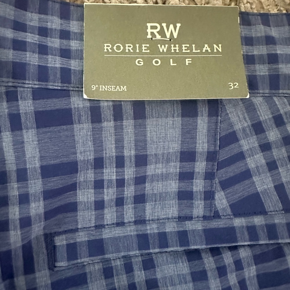 New Men’s Golf Rorie Whelan Shorts Size 32 Blue Plaid - Picture 5 of 5